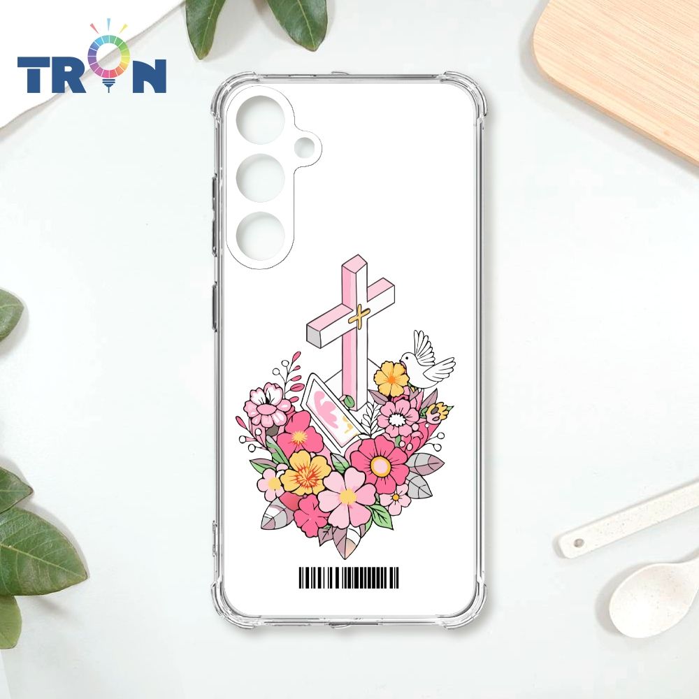  TRON 三星 A35 十字架彩繪玻璃  載具 四角防摔殼 手機殼