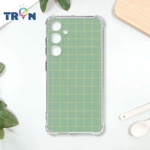 TRON 三星 A35 手繪簡約方格紋B款 四角防摔殼 手機殼
