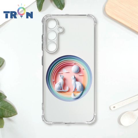 TRON 三星 A55 可愛紙雕貓咪 四角防摔殼 手機殼
