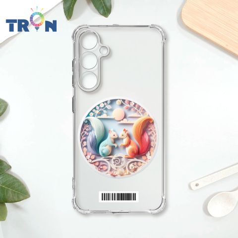 TRON 三星 A55 可愛紙雕松鼠  載具 四角防摔殼 手機殼
