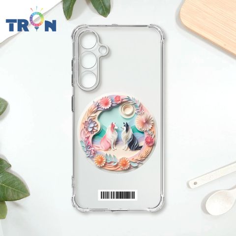 TRON 三星 A55 可愛紙雕牧羊犬  載具 四角防摔殼 手機殼