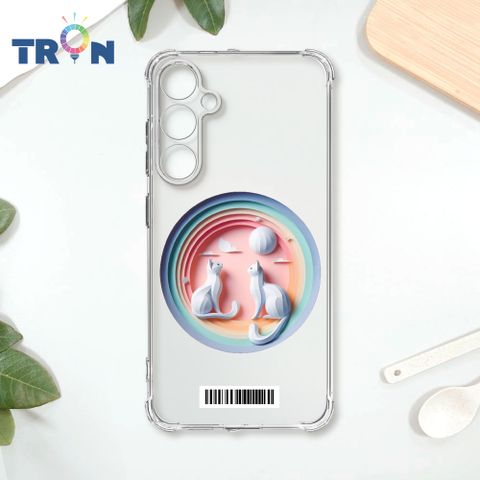 TRON 三星 A55 可愛紙雕貓咪  載具 四角防摔殼 手機殼