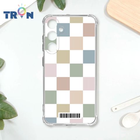 TRON 三星 A55 莫蘭迪色簡約格子A款  載具 四角防摔殼 手機殼