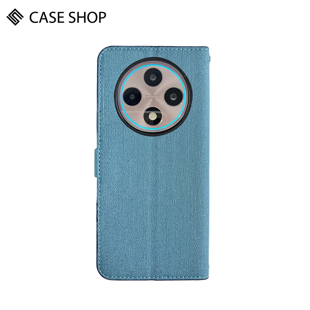 CASE SHOP  OPPO Reno12 F 前收納側掀皮套-藍