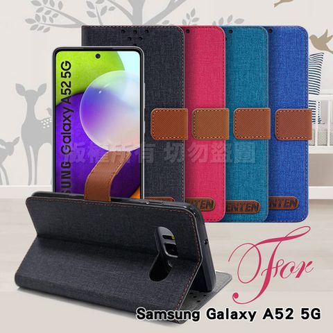 簡約自在 文藝風雅GENTEN for 三星 Samsung Galaxy A52 5G 自在文青風支架皮套