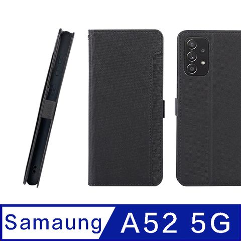 CASE SHOP CASE SHOP SAMSUNG Galaxy A52(5G) 專用前插卡側立式皮套-黑