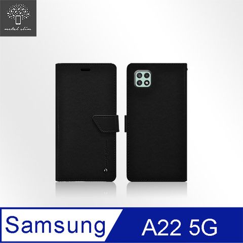 for Samsung Galaxy A22 5G高仿小牛皮前扣磁吸多卡位TPU站立皮套