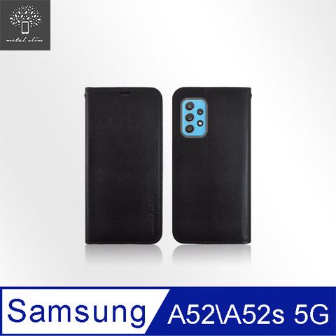 for Samsung Galaxy A52/A52s 5G高仿小牛皮多卡位TPU站立皮套
