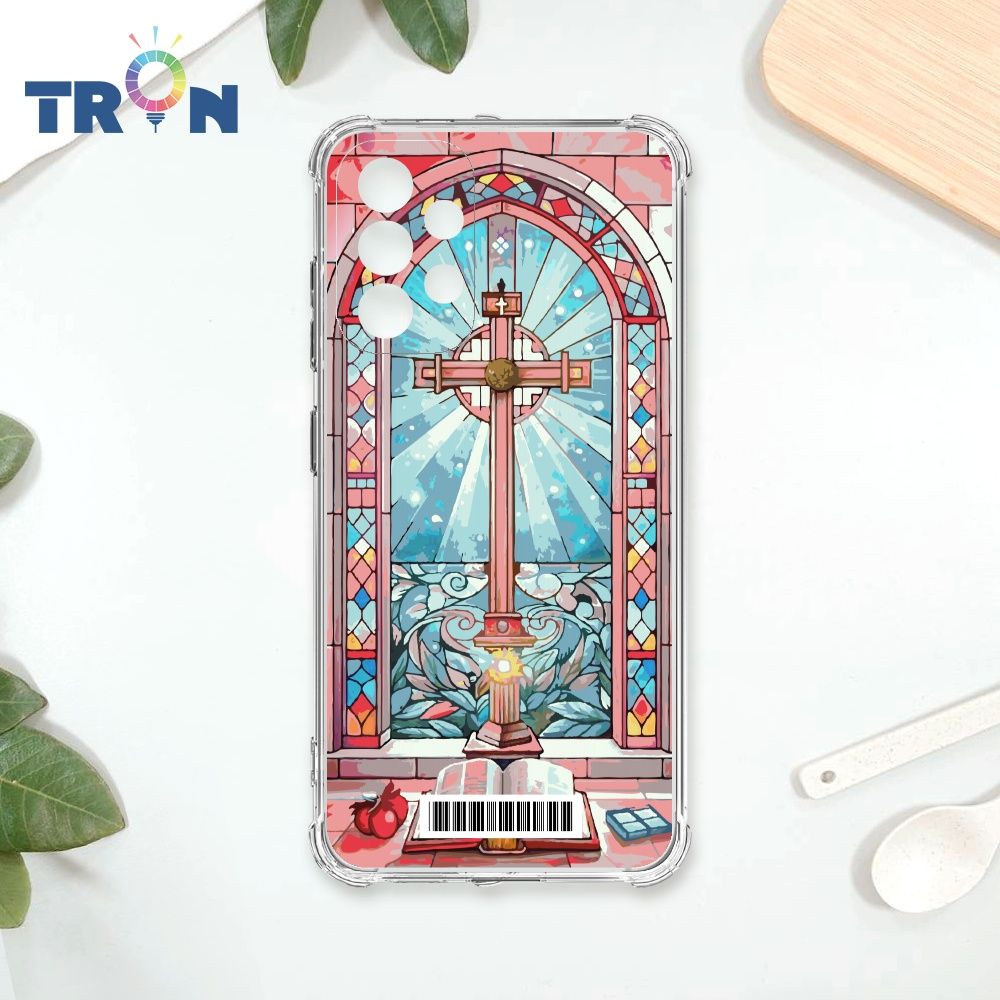  TRON 三星 A52/52s 十字架彩繪玻璃  載具 四角防摔殼 手機殼