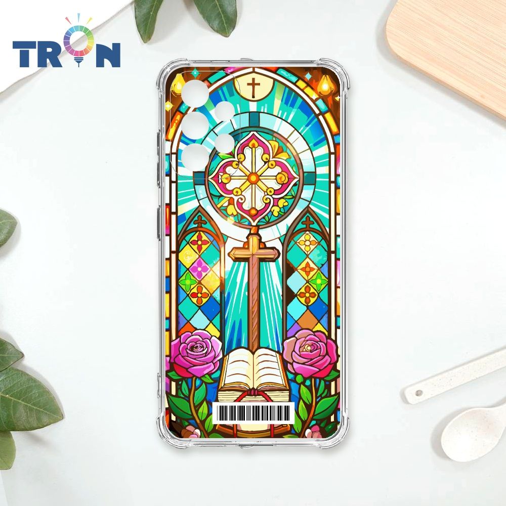  TRON 三星 A52/52s 十字架彩繪玻璃  載具 四角防摔殼 手機殼