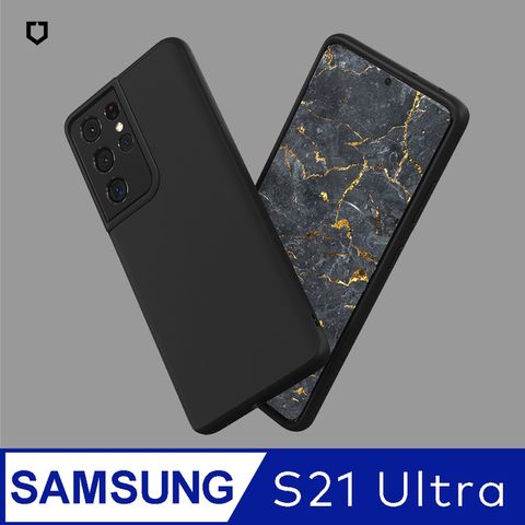 【犀牛盾】Samsung Galaxy S21 Ultra (6.8吋) SolidSuit 經典防摔背蓋手機保護殼-黑色