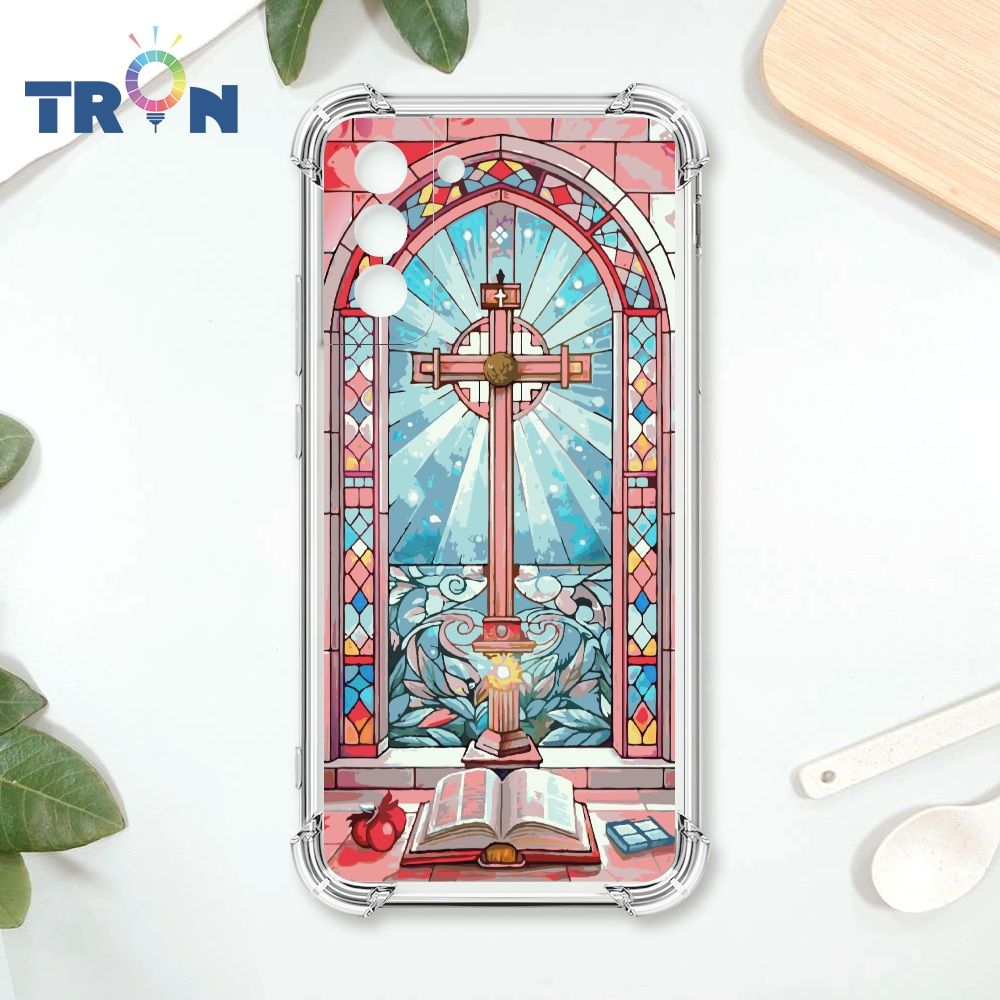  TRON 三星 S21 十字架彩繪玻璃 四角防摔殼 手機殼
