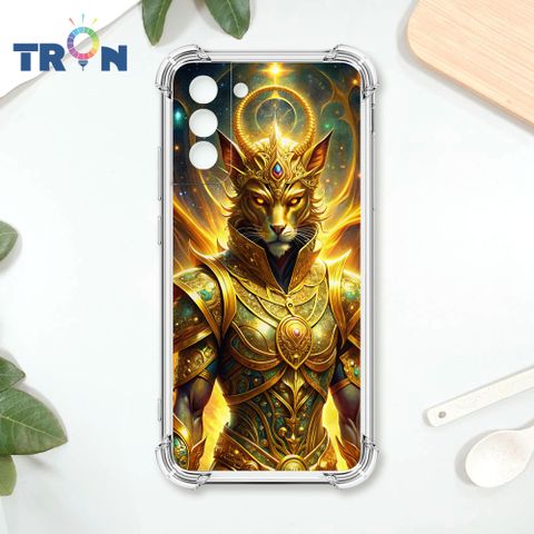 TRON 三星 S21 FE 5G 身披金甲的貓 四角防摔殼 手機殼