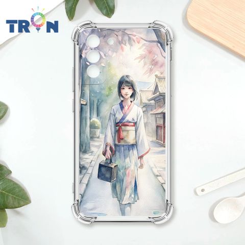 TRON 三星 S21 FE 5G 水彩少女 四角防摔殼 手機殼