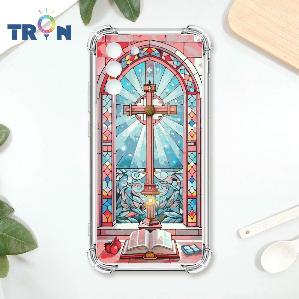  TRON 三星 S21 PLUS 十字架彩繪玻璃 四角防摔殼 手機殼