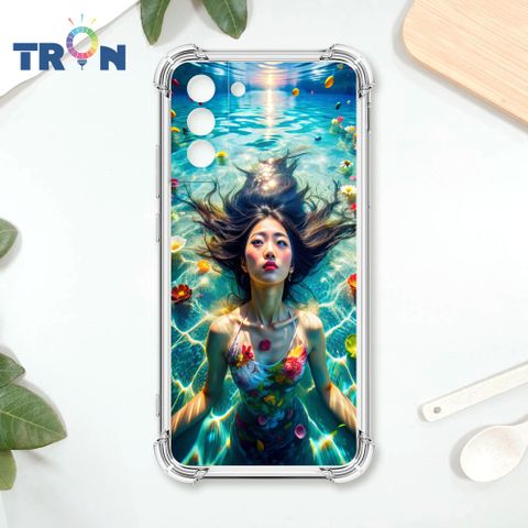 TRON 三星 S21 FE 5G 花海中游泳的少女 四角防摔殼 手機殼