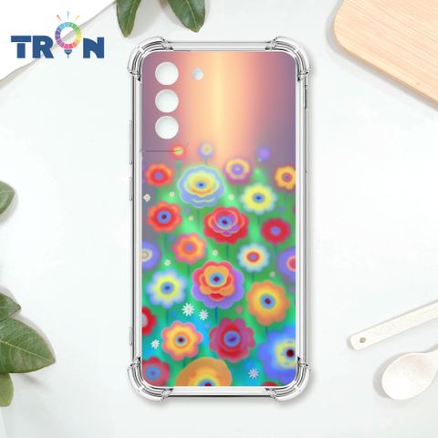 TRON 三星 S21 FE 5G 炫彩花朵 四角防摔殼 手機殼