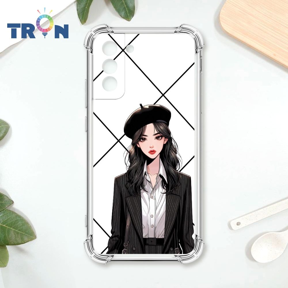  TRON 三星 S21 FE 5G 雜誌風女孩 四角防摔殼 手機殼