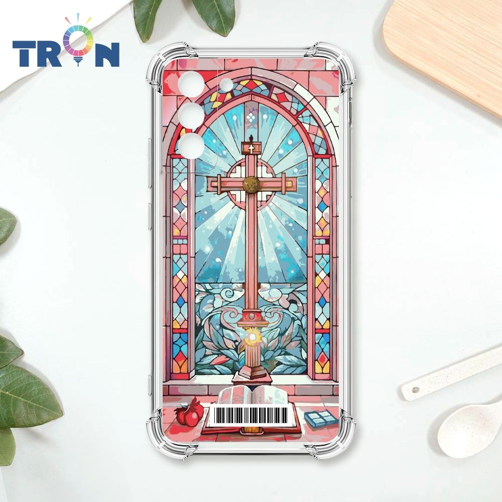  TRON 三星 S21 PLUS 十字架彩繪玻璃  載具 四角防摔殼 手機殼