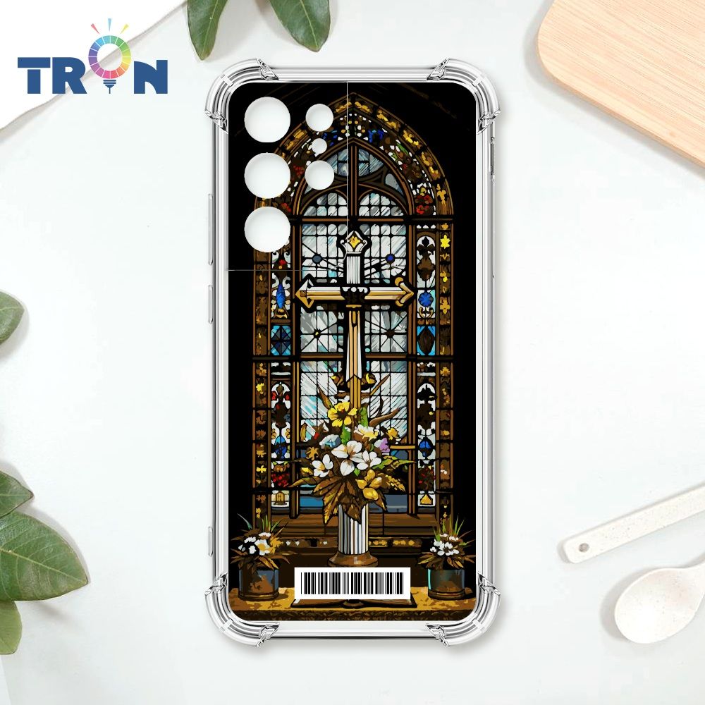  TRON 三星 S21 Ultra 十字架彩繪玻璃  載具 四角防摔殼 手機殼