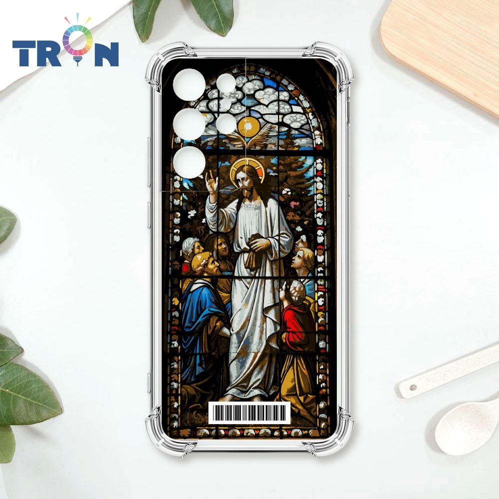  TRON 三星 S21 Ultra 耶穌彩繪玻璃  載具 四角防摔殼 手機殼