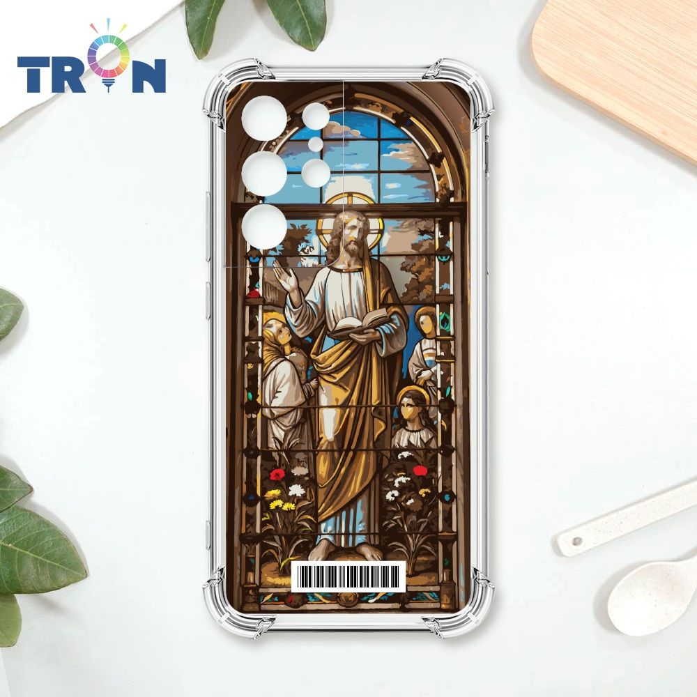  TRON 三星 S21 Ultra 耶穌彩繪玻璃  載具 四角防摔殼 手機殼
