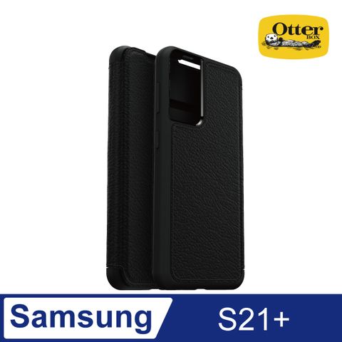 OTTERBOX Samsung Galaxy S21+ Strada步道者系列真皮掀蓋保護殼-黑