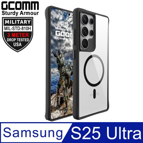 GCOMM 3米軍規磁吸防摔殼 Sturdy Armour 三星 S25 Ultra 硬石黑