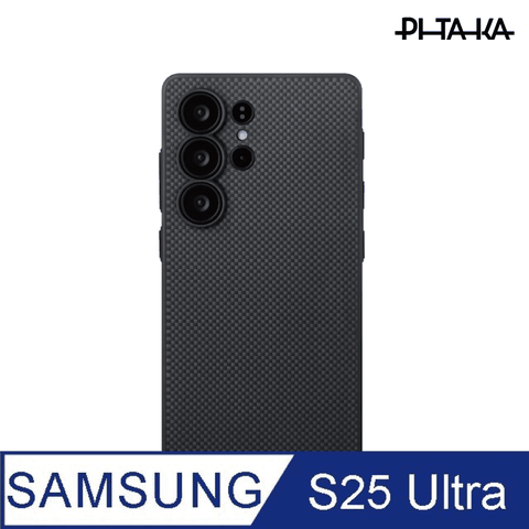PITAKA Samsung Galaxy S25 Ultra 航太纖維防撞手機殼 - 黑灰