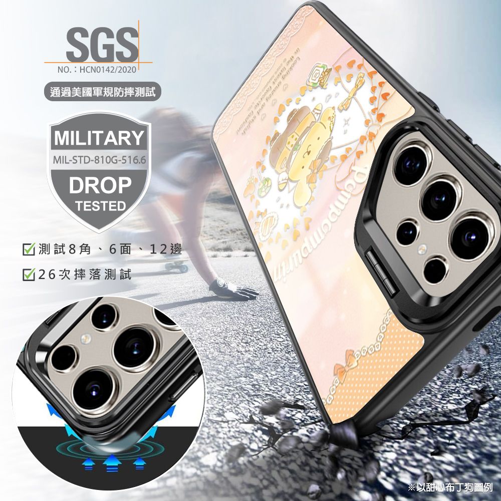 tLooking SGSNO HN0142/2020通過美國軍規防摔測試CMILITARYMIL-STD-810G-516.6DROPTESTED測試8角、6面、12邊次摔落測試※以甜心布丁狗圖例