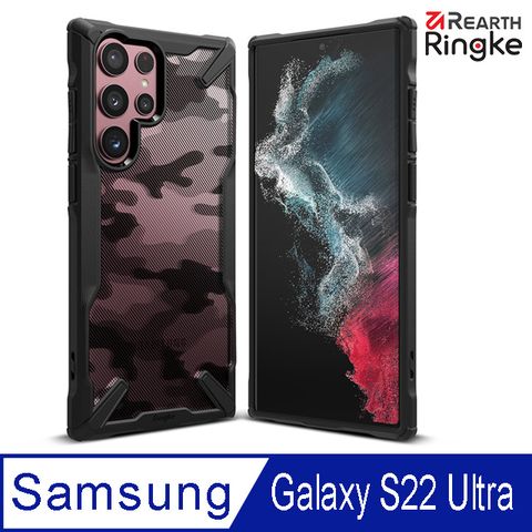 Ringke Fusion三星 Galaxy S22 Ultra 6.8吋 透明迷彩PC防刮背蓋 + TPU防摔防撞邊框 手機保護殼