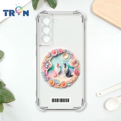 TRON 三星 S22 可愛紙雕牧羊犬  載具 四角防摔殼 手機殼