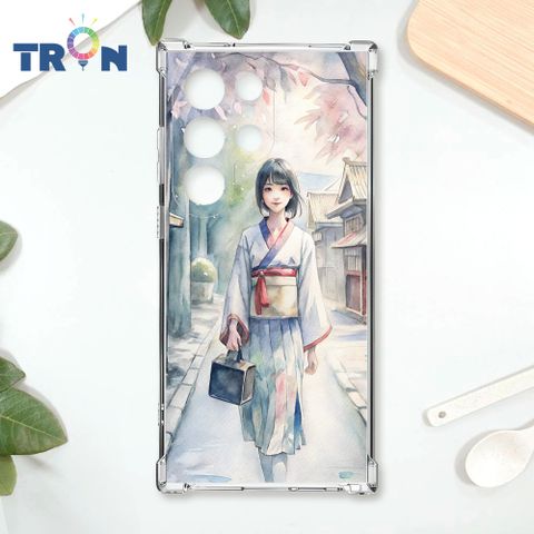 TRON 三星 S22 Ultra 水彩少女 四角防摔殼 手機殼