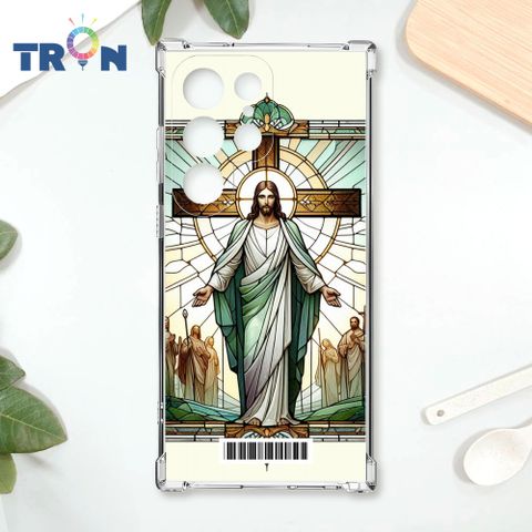 TRON 三星 S22 Ultra 耶穌彩繪玻璃  載具 四角防摔殼 手機殼