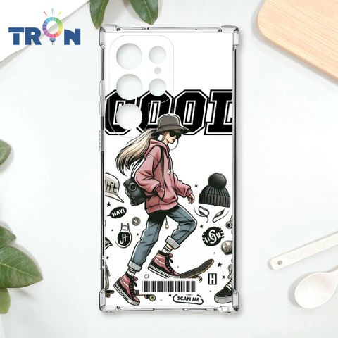 TRON 三星 S22 Ultra 雜誌風潮流女孩  載具 四角防摔殼 手機殼