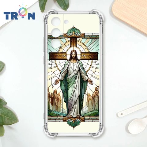 TRON 三星 S22 PLUS 耶穌彩繪玻璃 四角防摔殼 手機殼
