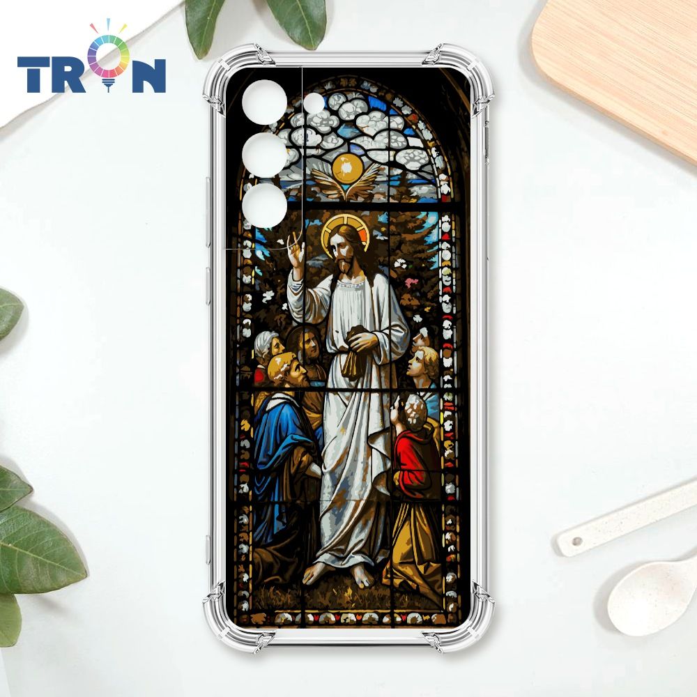  TRON 三星 S22 PLUS 耶穌彩繪玻璃 四角防摔殼 手機殼