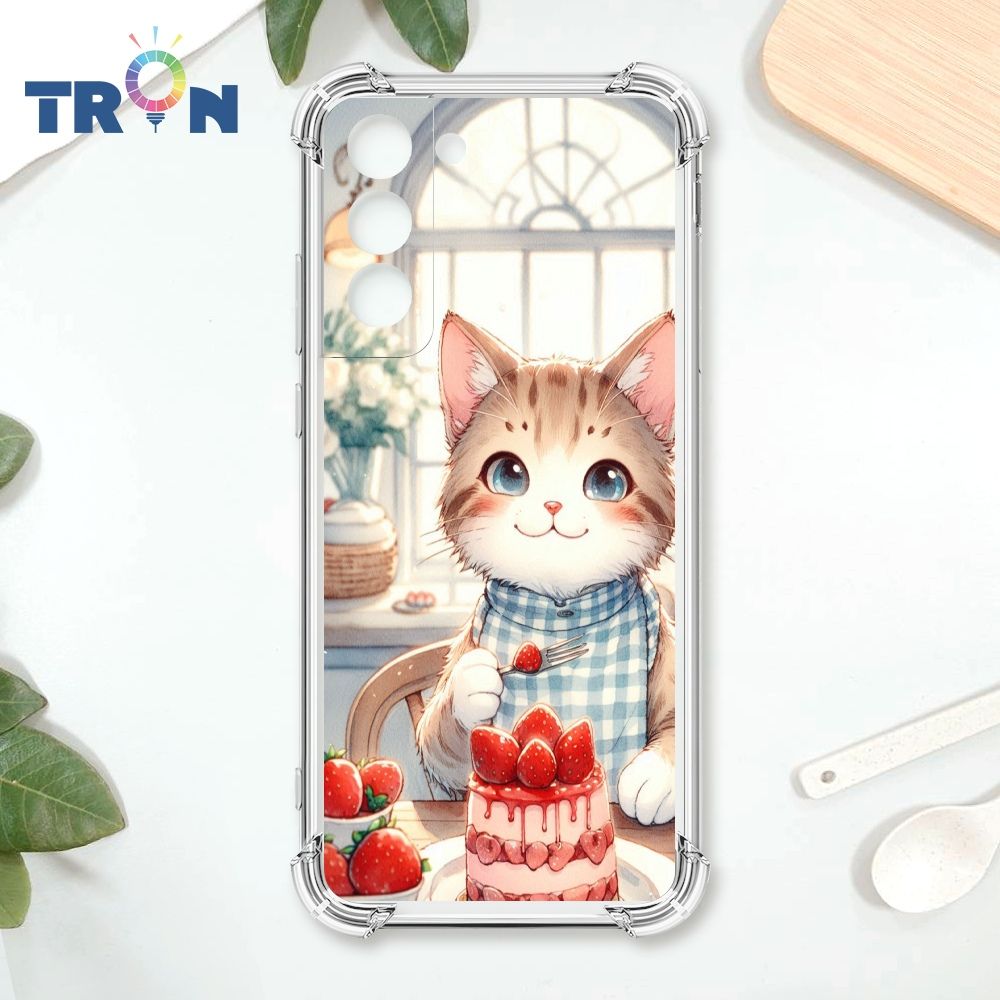  TRON 三星 S22 PLUS 貓咪美食評鑑家 四角防摔殼 手機殼
