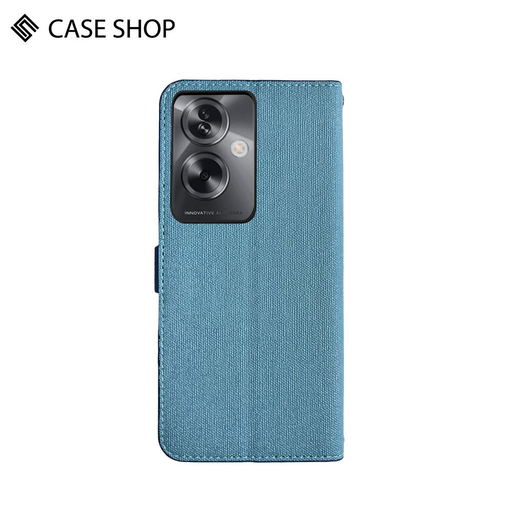 CASE SHOP  OPPO A79 (5G) 前收納側掀皮套-藍