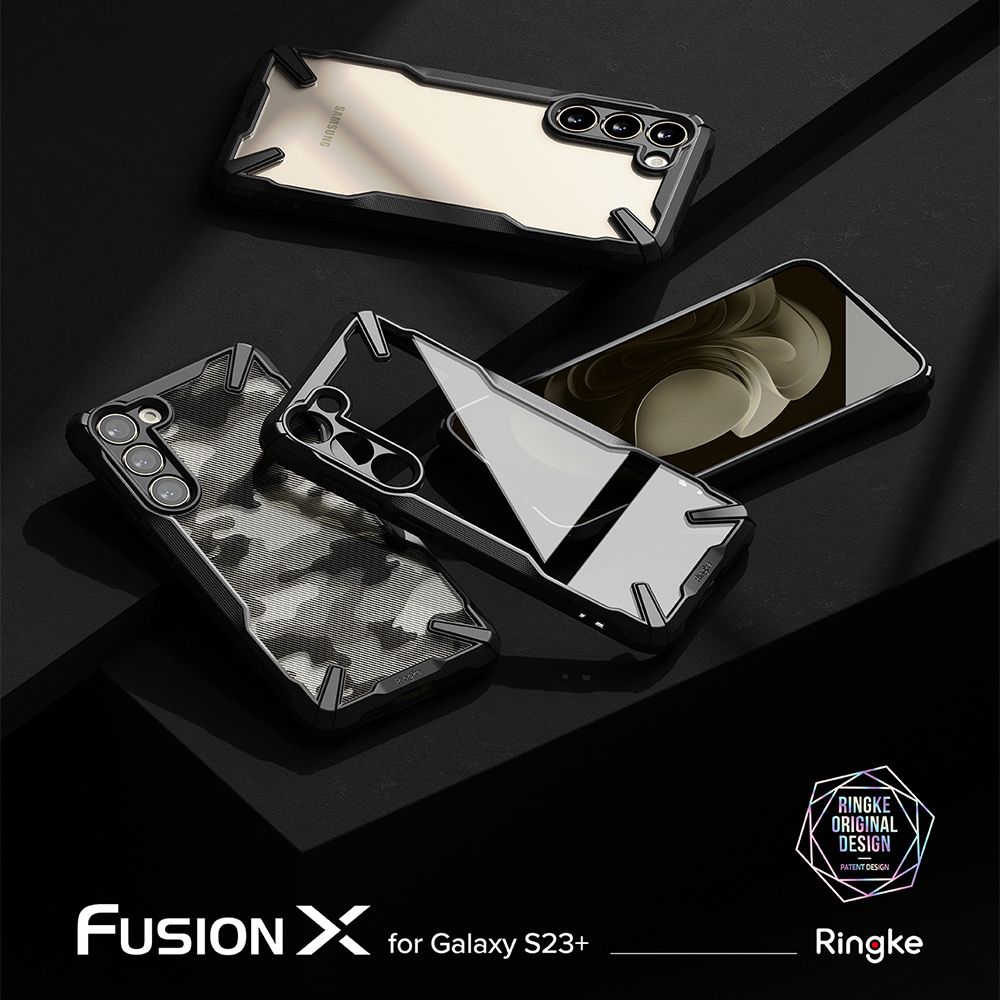 Ringke ｜三星 Galaxy S23 Plus [Fusion X] 防撞手機保護殼－迷彩黑