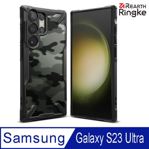 Ringke ｜三星 Galaxy S23 Ultra [Fusion X] 防撞手機保護殼－迷彩黑