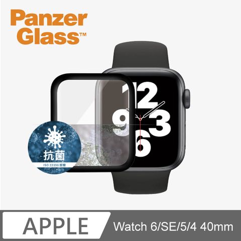 PanzerGlass Apple Watch 6/SE/5/4 40mm 滿版全膠耐衝擊高透鋼化曲面玻璃保護貼