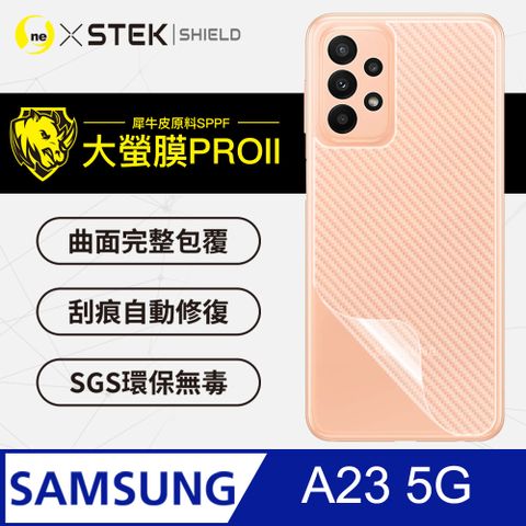 o-one 圓一 Samsung A23 5G 背蓋保護貼 超跑頂級包膜原料犀牛皮  通過檢測抗撞擊力達425公斤