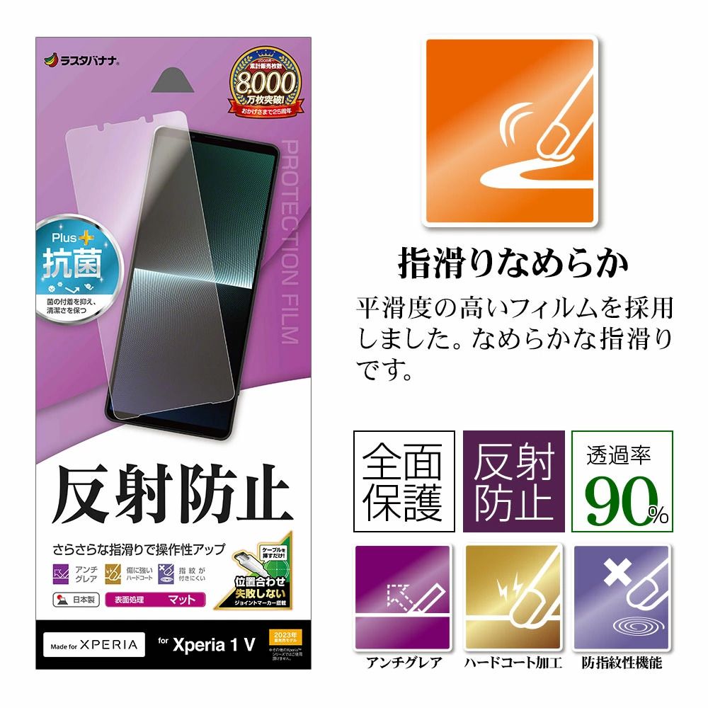 Rasta Banana 日本製 Sony Xperia 1 V 抗反射 抗菌 霧面保護貼 (軟膜) X1M5