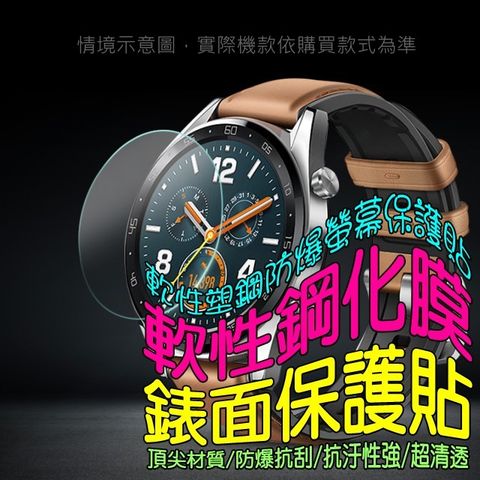 HUAWEI Watch3 pro 軟性塑鋼防爆錶面保護貼(二入裝)