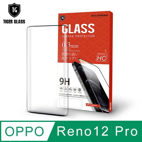 T.G OPPO Reno12 Pro 高清3D框膠滿版鋼化膜手機保護貼(防爆防指紋)