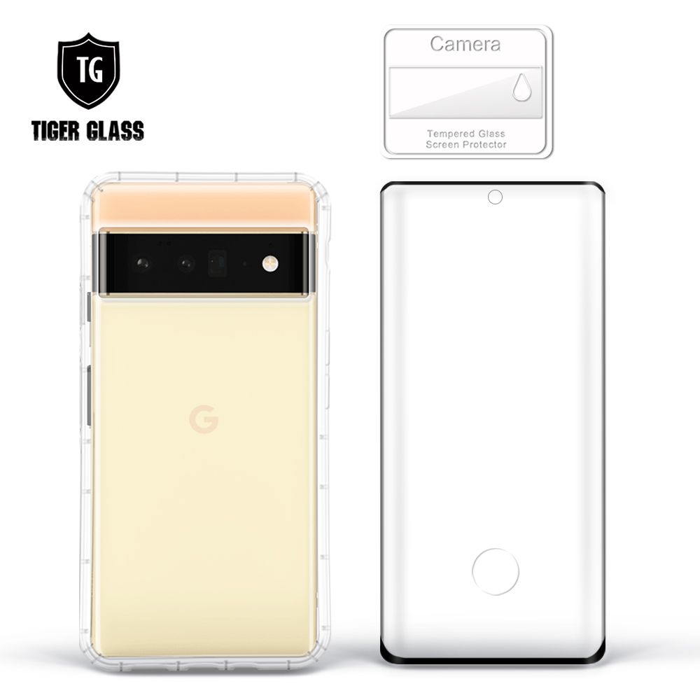 T.G Google Pixel 6 Pro 手機保護超值3件組(透明空壓殼+3D框膠指紋解鎖