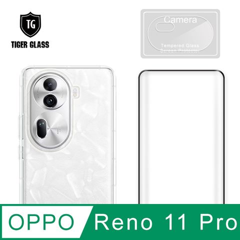 全面保護 一次到位T.G OPPO Reno11 Pro 5G手機保護超值3件組(透明空壓殼+3D鋼化膜+鏡頭貼)