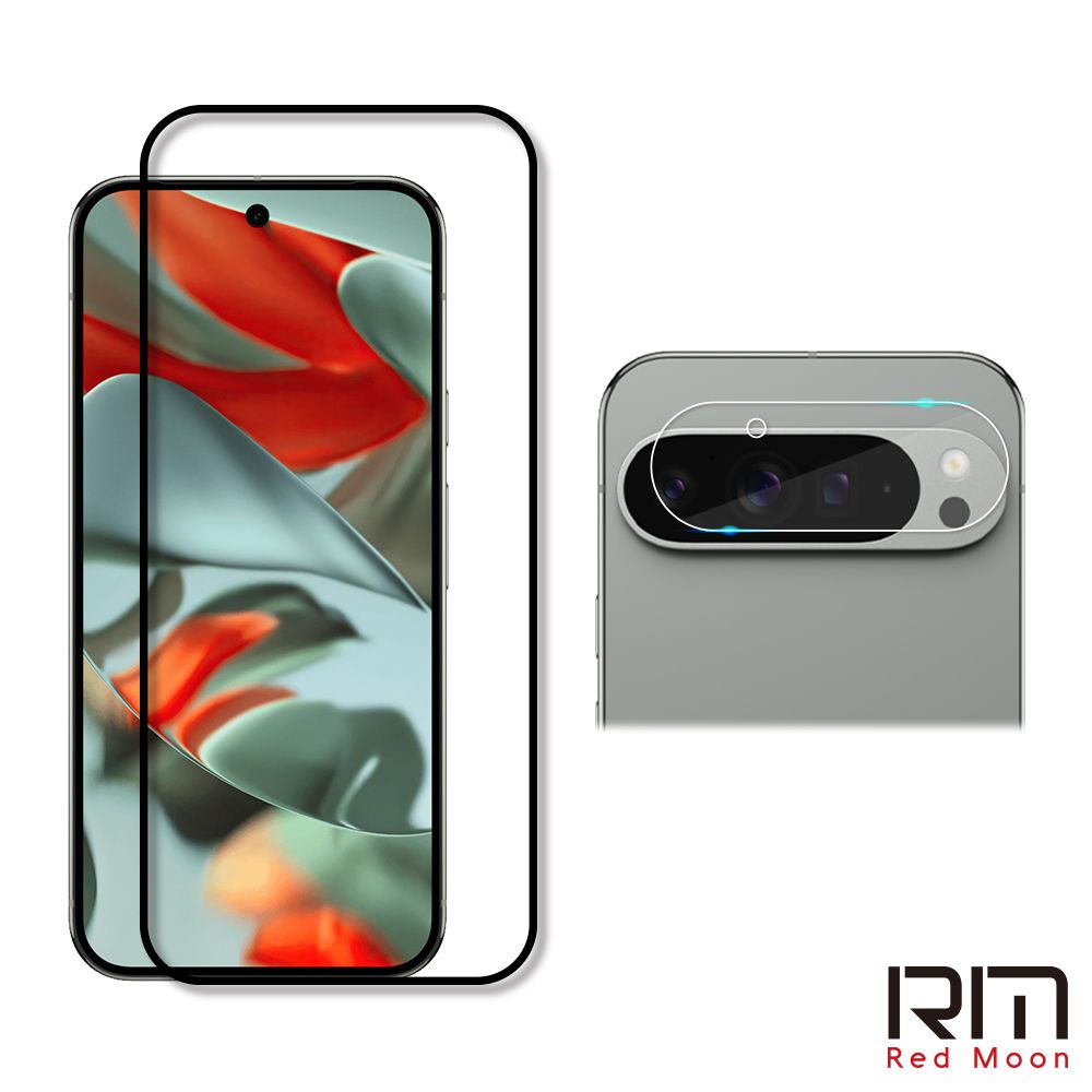 RedMoon Google Pixel 9 Pro XL/Pixel 9a/Pixel 9 Pro/Pixel 9 手機保護貼2件組 9H玻璃保貼+厚版鏡頭貼