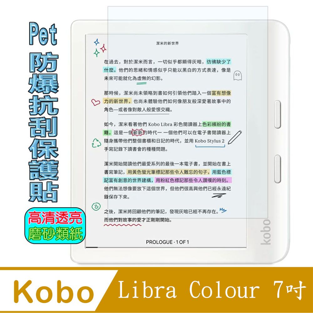  [Pet] 樂天 Kobo Libra Colour 7吋 抗刮防爆塑鋼螢幕保護貼